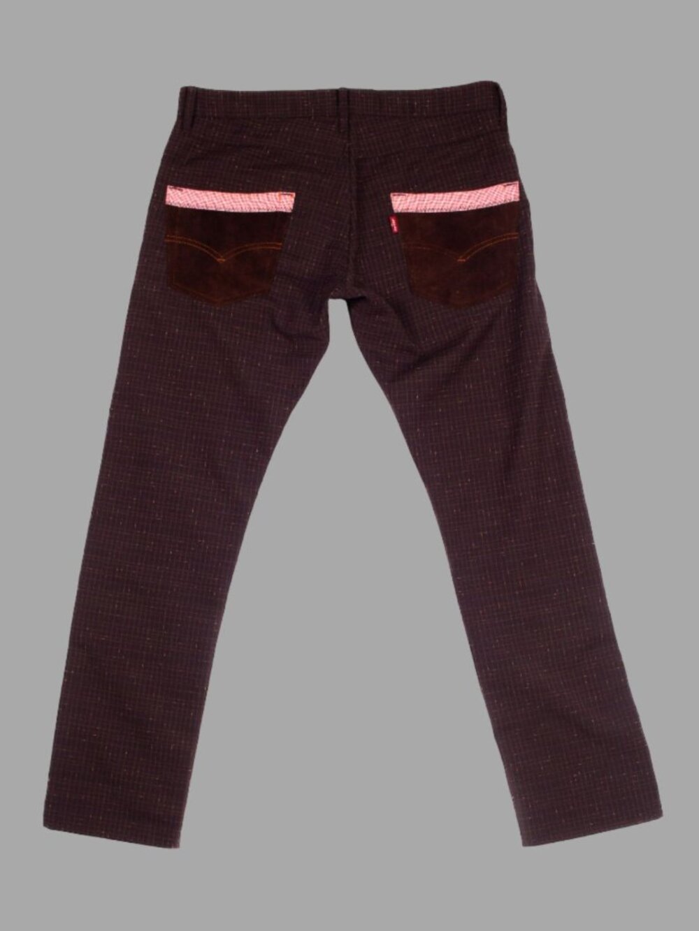 JUNYA WATANABE LEVI'S CDG AD 2012 Dark Brown Suede Leather Back Pocket Pants S